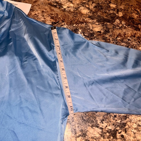 Light Blue Buttoned Knee-Length Shirt Dress - Picture 13 of 13